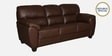 Bari Leatherette 3 Seater Sofa In Dark Brown Colour