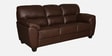 Bari Leatherette 3 Seater Sofa In Dark Brown Colour