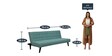 Bassui Sofa Cum Bed In Green Colour