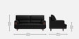 Bayflow Leatherette 2 Seater Sofa In Black Colour