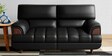 Bayflow Leatherette 2 Seater Sofa In Black Colour