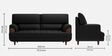 Bayflow Leatherette 3 Seater Sofa In Black Colour