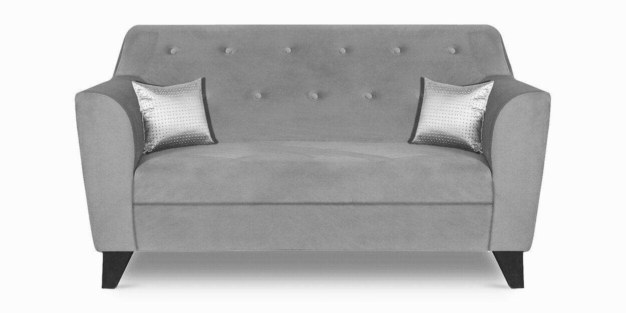 Buy Bali Velvet 2 Seater Sofa in Grey Colour by Trevi Furniture Online