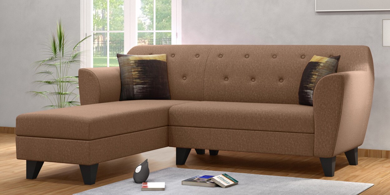 Buy Bali 5 Seater Rhs Sectional Sofa In Brown Colour By Trevi Furniture