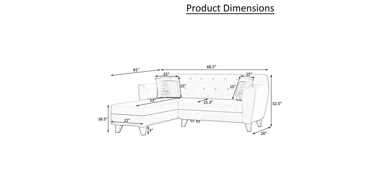Buy Bali 5 Seater Rhs Sectional Sofa In Brown Colour By Trevi Furniture