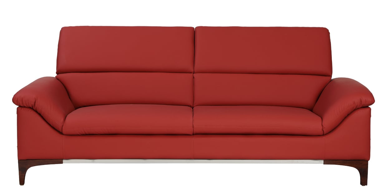 Buy Bario Leatherette 3 Seater Sofa In Cranberry Colour at 41 OFF by