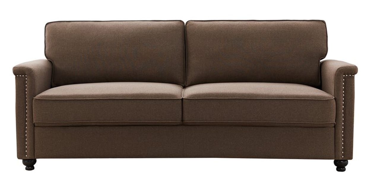 Buy Barry Fabric 3 Seater Sofa in Brown Colour at 13 OFF by Adorn