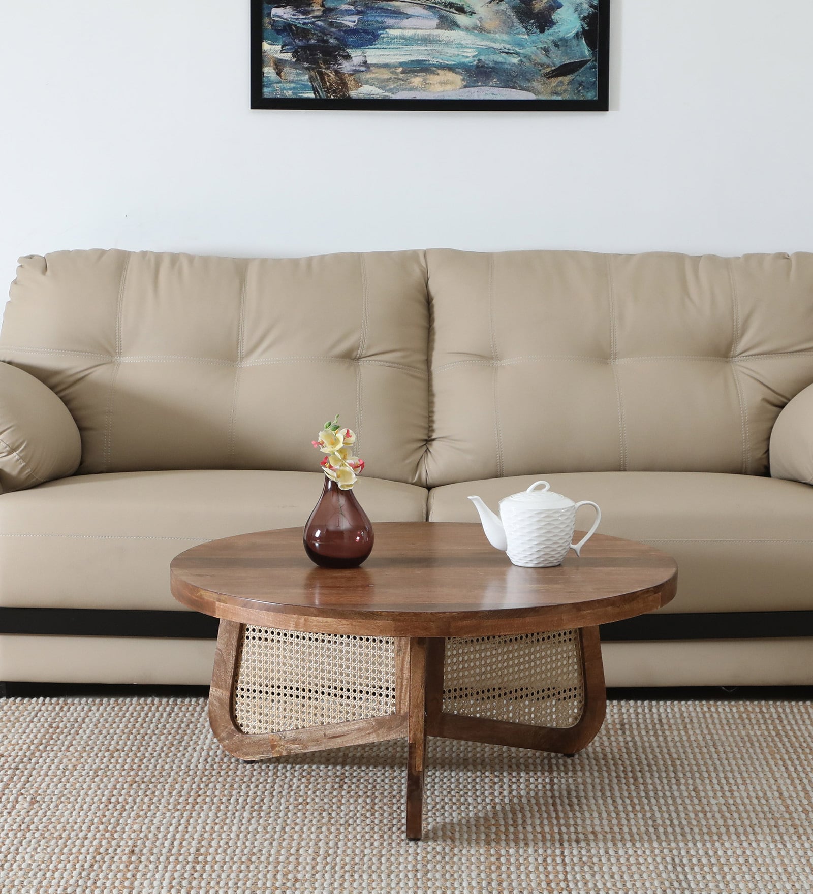 Baarn Mango Wood Coffee Table In Rustic Teak Finish