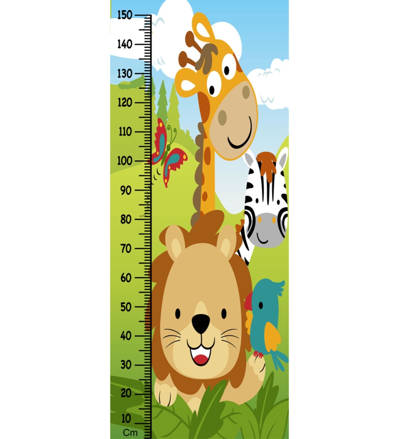 Baby Animals in Multicolour Height Chart