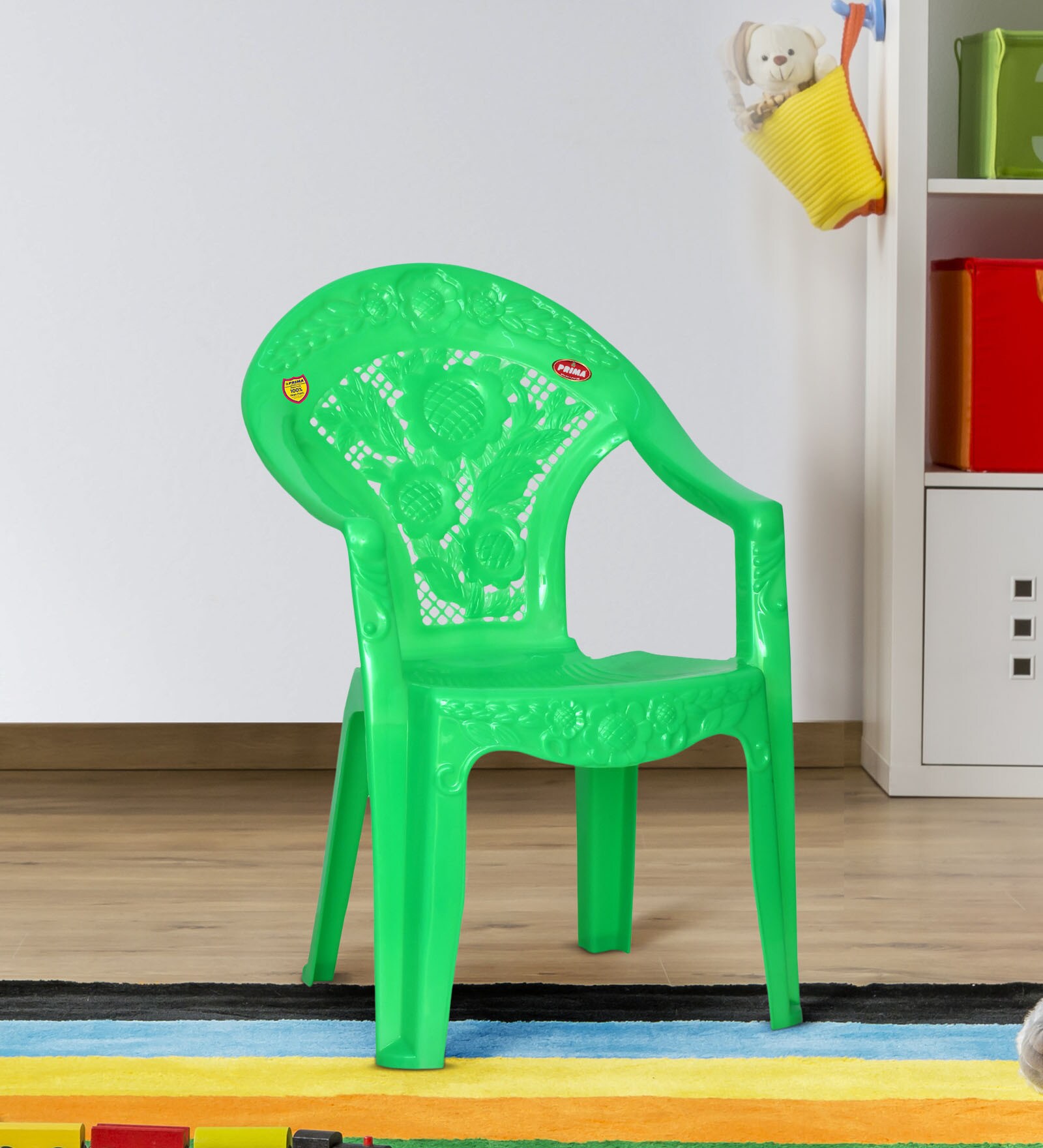 Buy Baby Chair with Sunflower Print in Green Colour by Prima Online