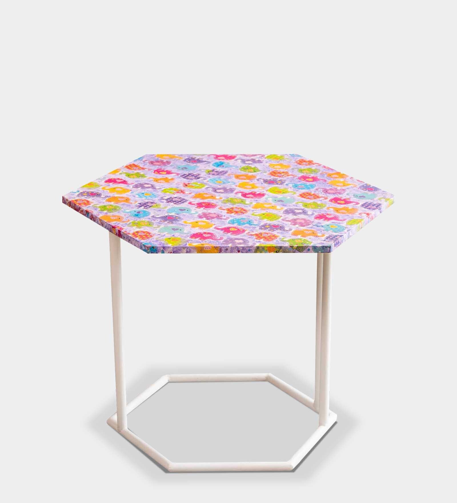 Baby Elephants End Table in Multi Colour
