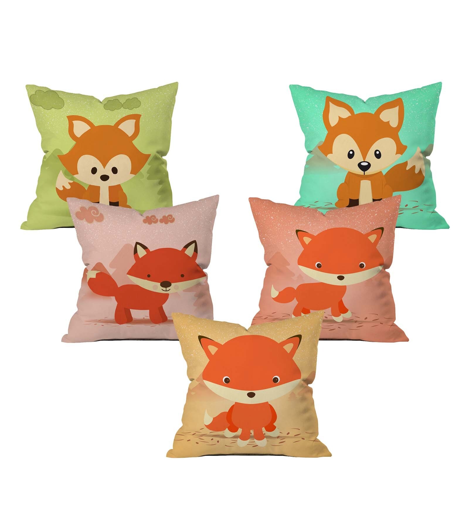 Baby Fox Cushion Cover Set of 5