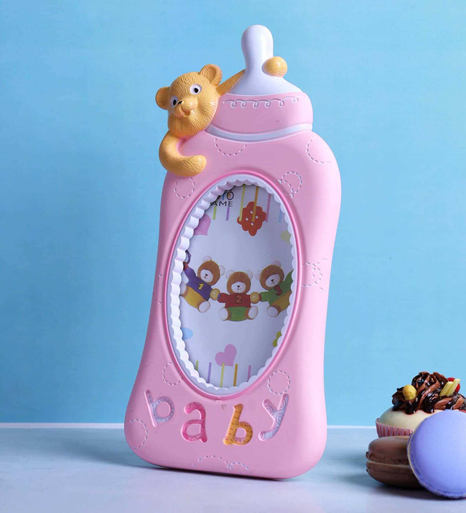 Milk Bottle Jaco Pink Plastic Kids Photo Frame