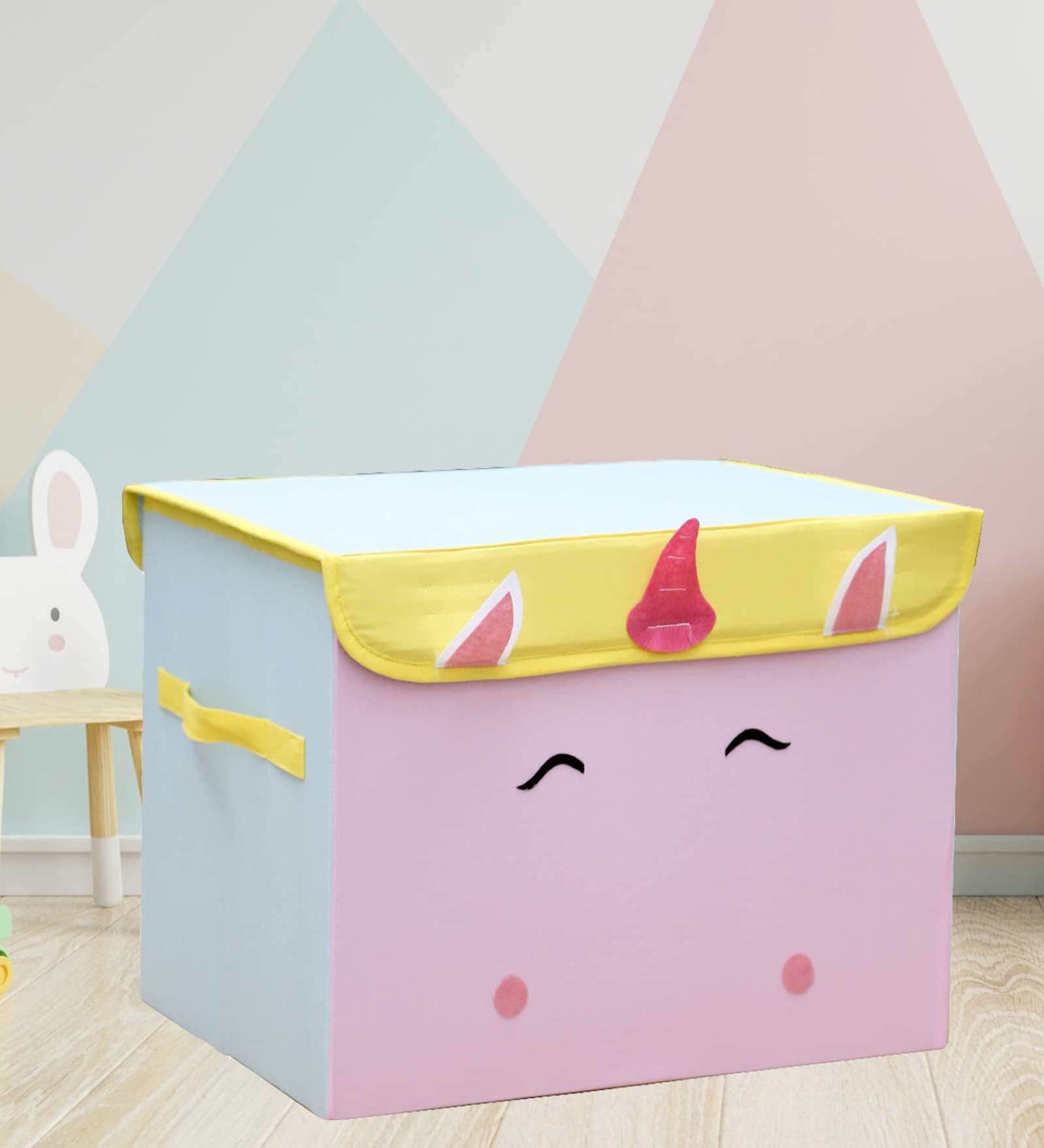 Kiwifruit Fabric Kids Storage Box in Yellow Colour