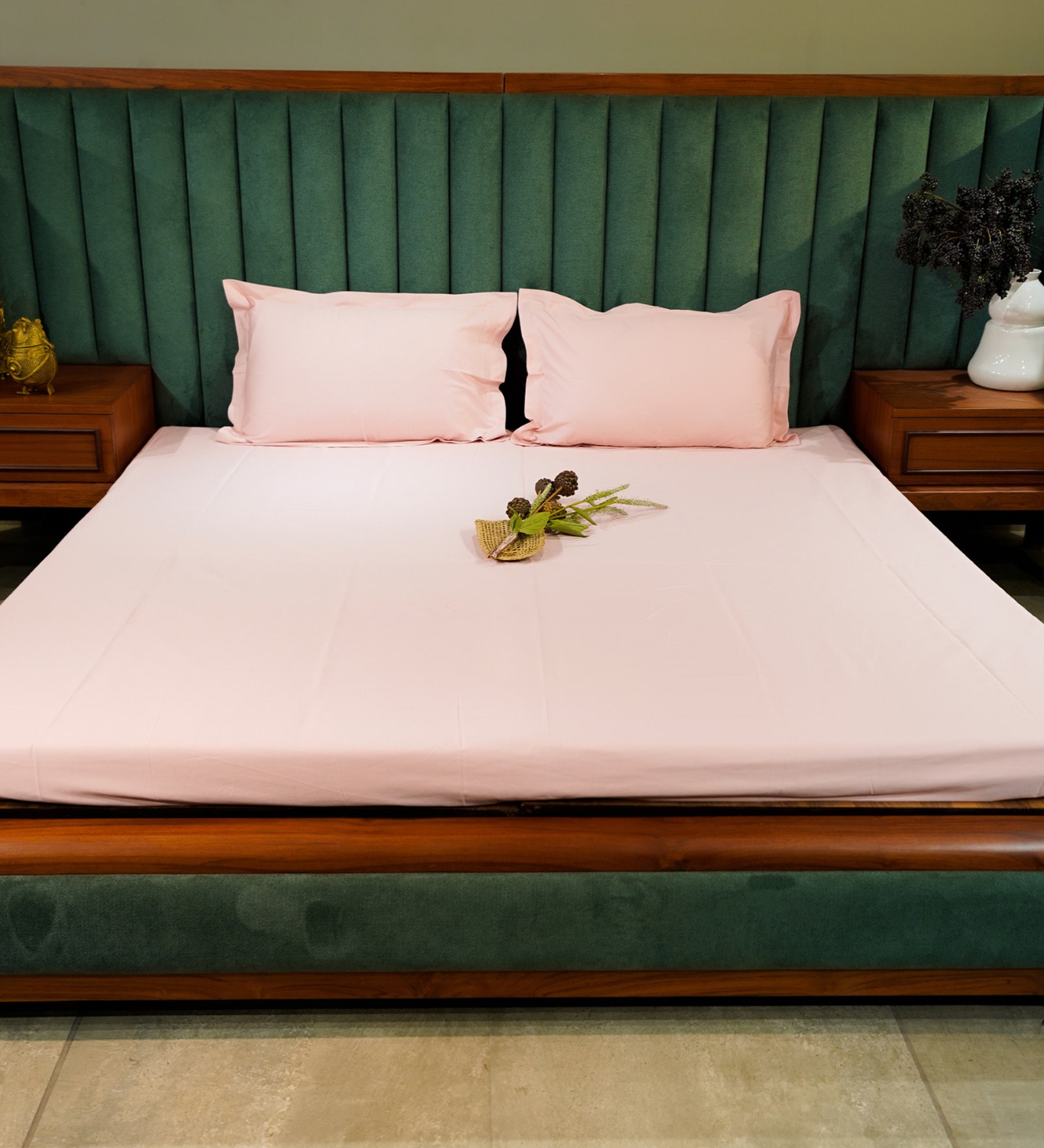Baby Pink 300TC 100% Cotton Solid Bed Sheet Collection