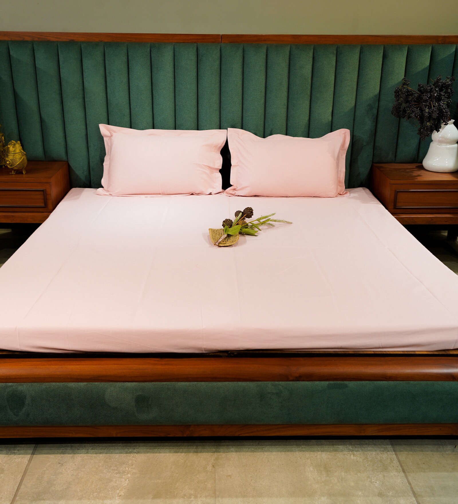 Baby Pink 500TC 100% Cotton Solid Bed Sheet Collection