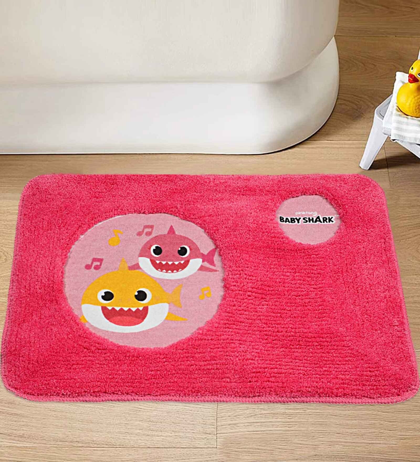 Baby Shark Themed Door Mat In Pink Colour