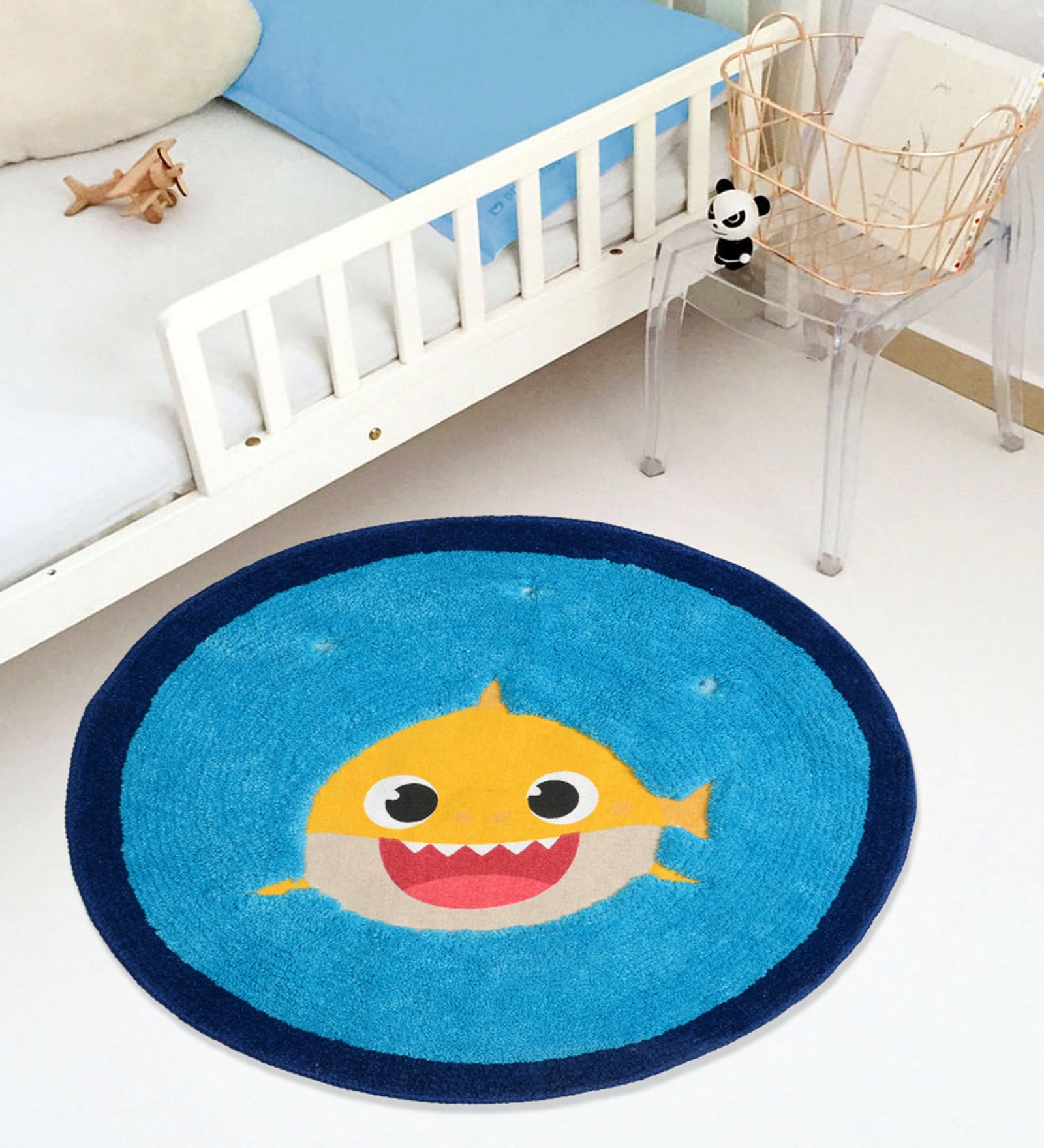 Baby Shark Themed Door Mat In Blue Colour