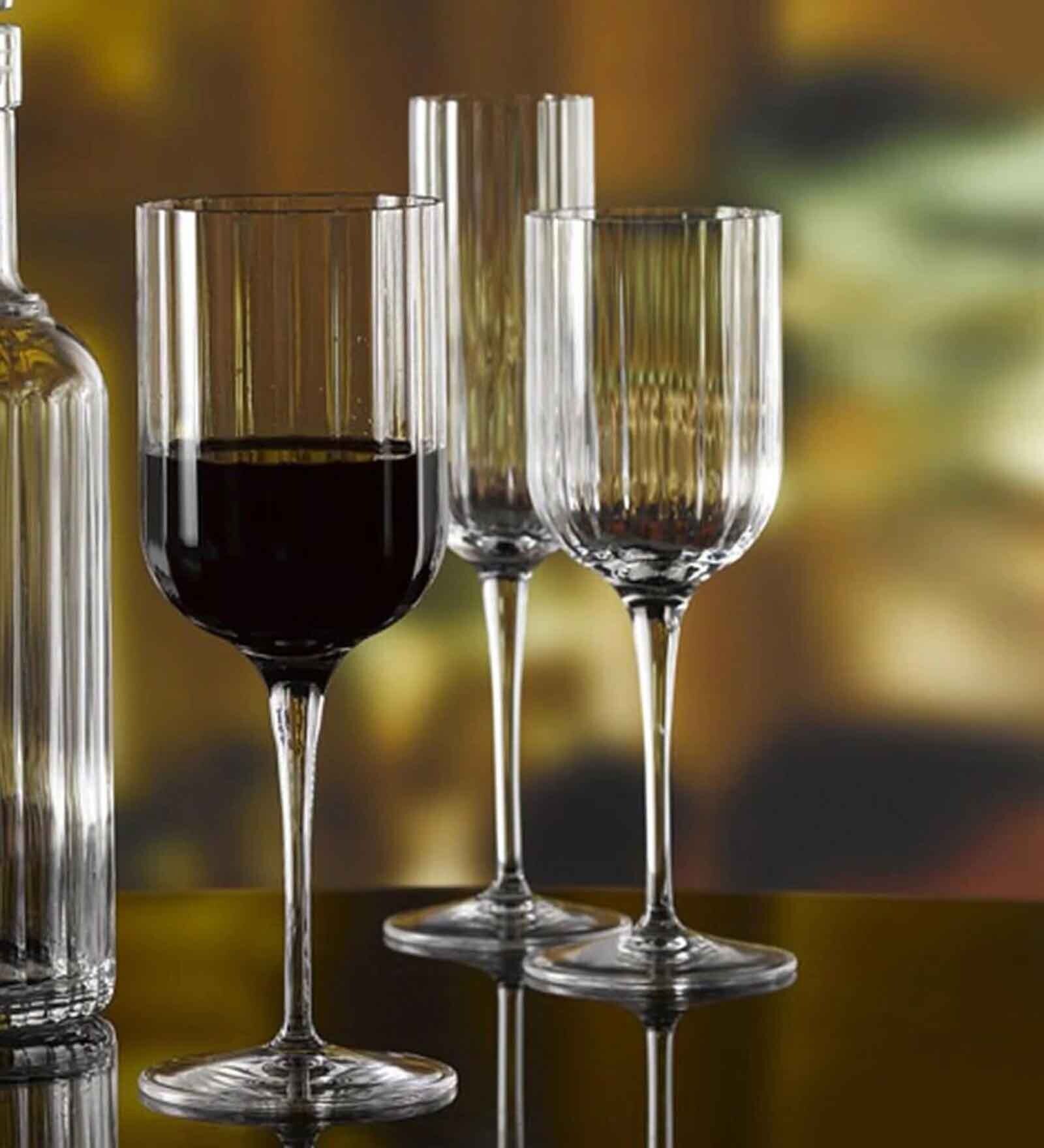 Luigi Bormioli Bach Glass Transparent 400 Ml Glass (Set Of 4) Wine Glasses Luigi Bormioli Bach Glass Transparent 400 Ml Glass (Set Of 4) Wine Glasses