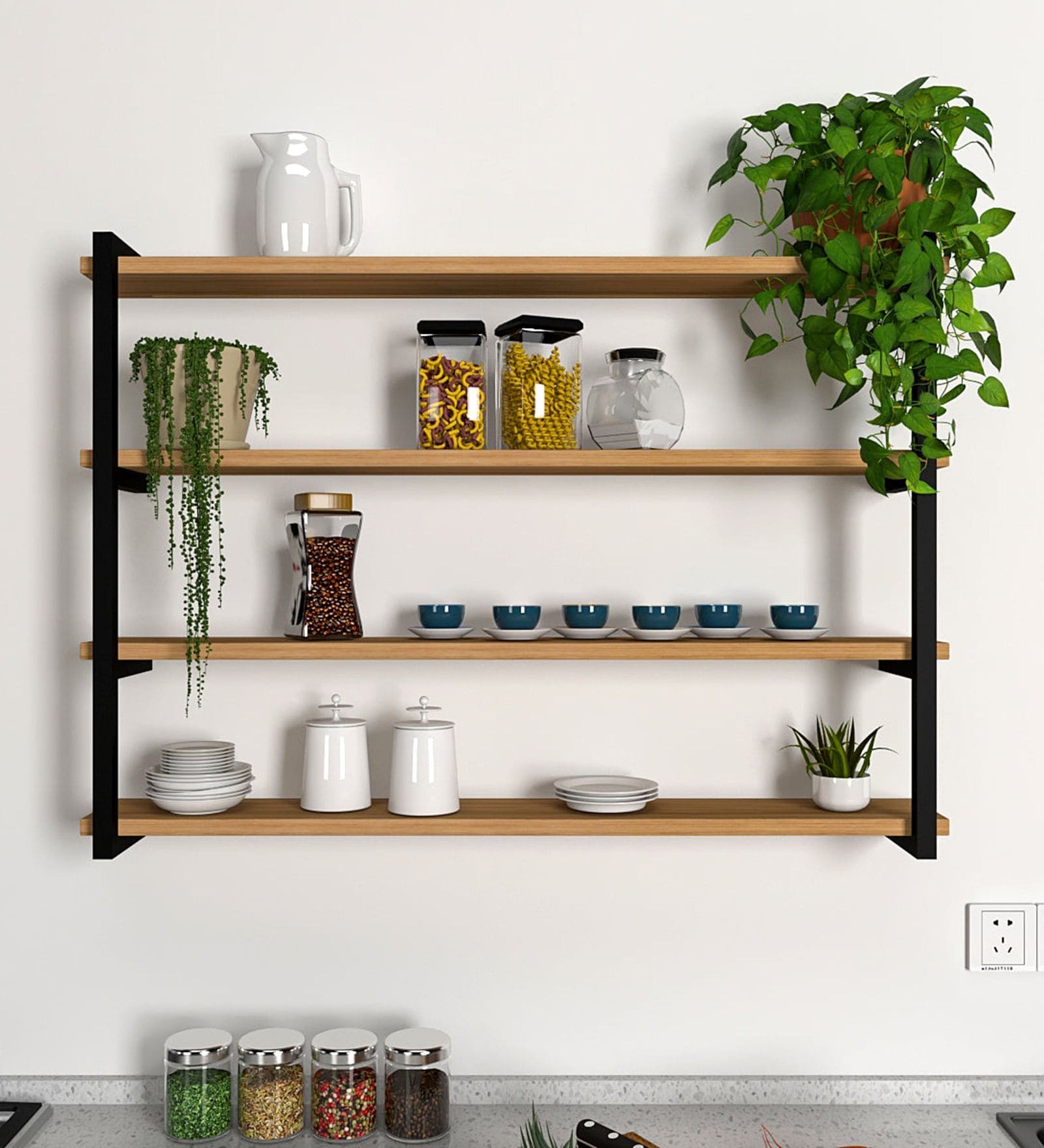 Contemporary Design Backlit Wall Shelf