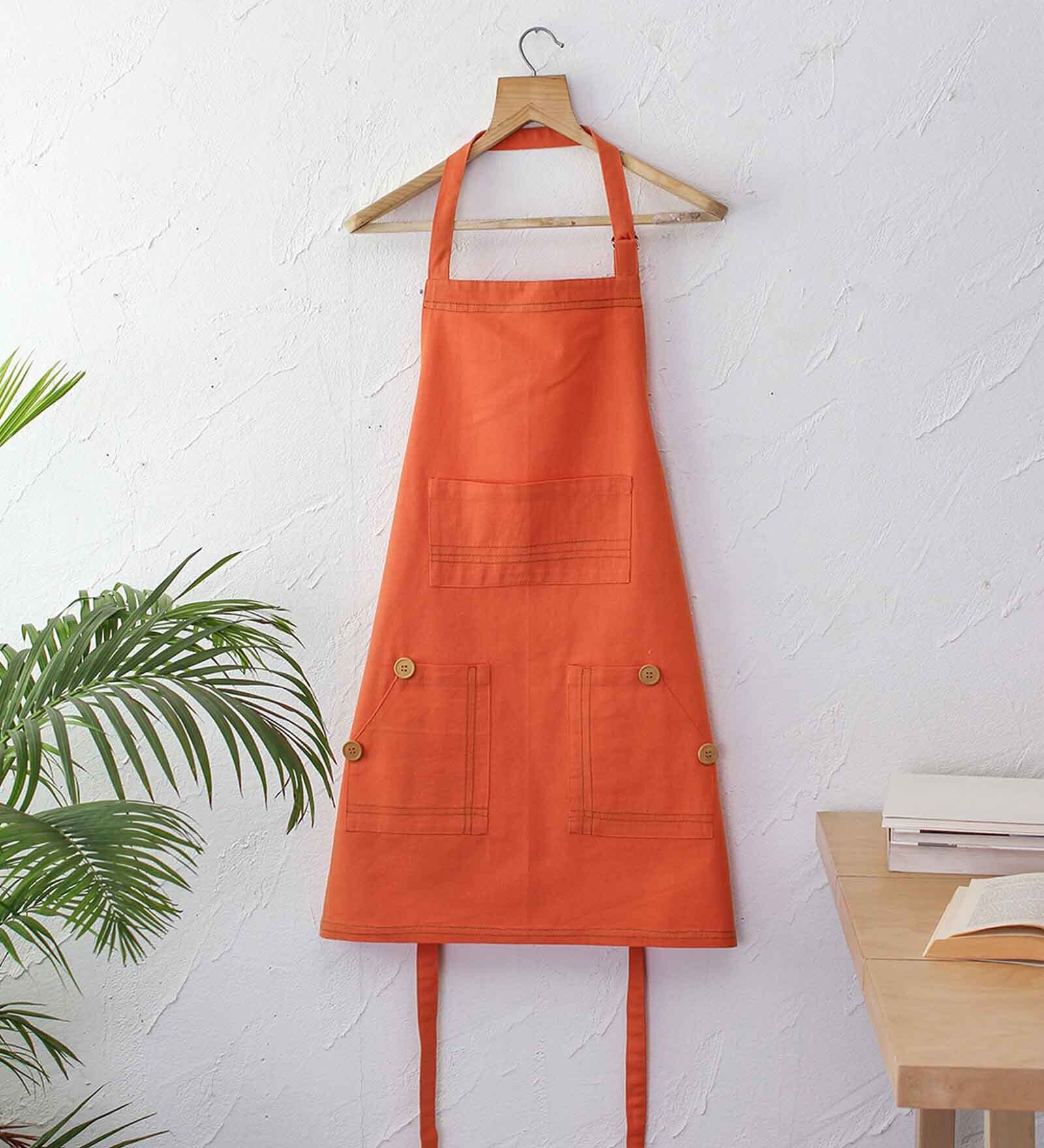 Backyard Orange Cotton Apron
