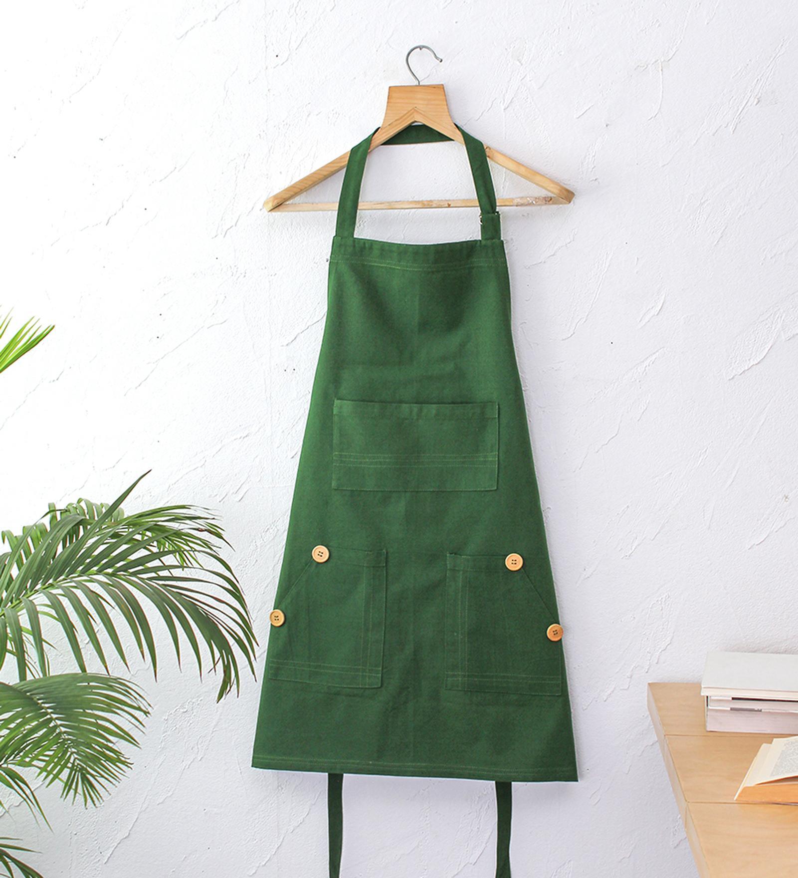 Backyard Dark Green Cotton Apron