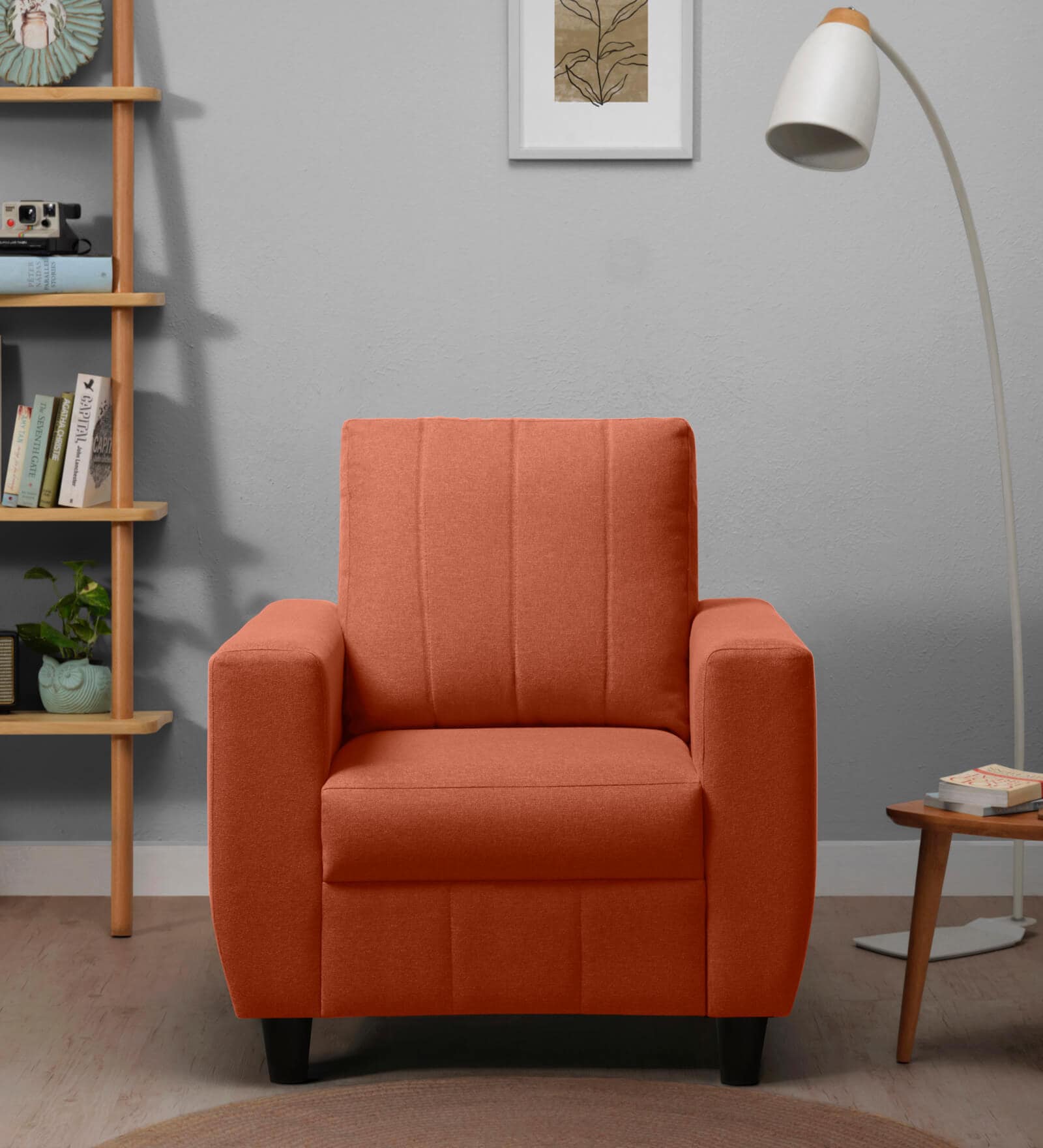 Bae Fabric 1 Seater Sofa in Ember Orange Colour