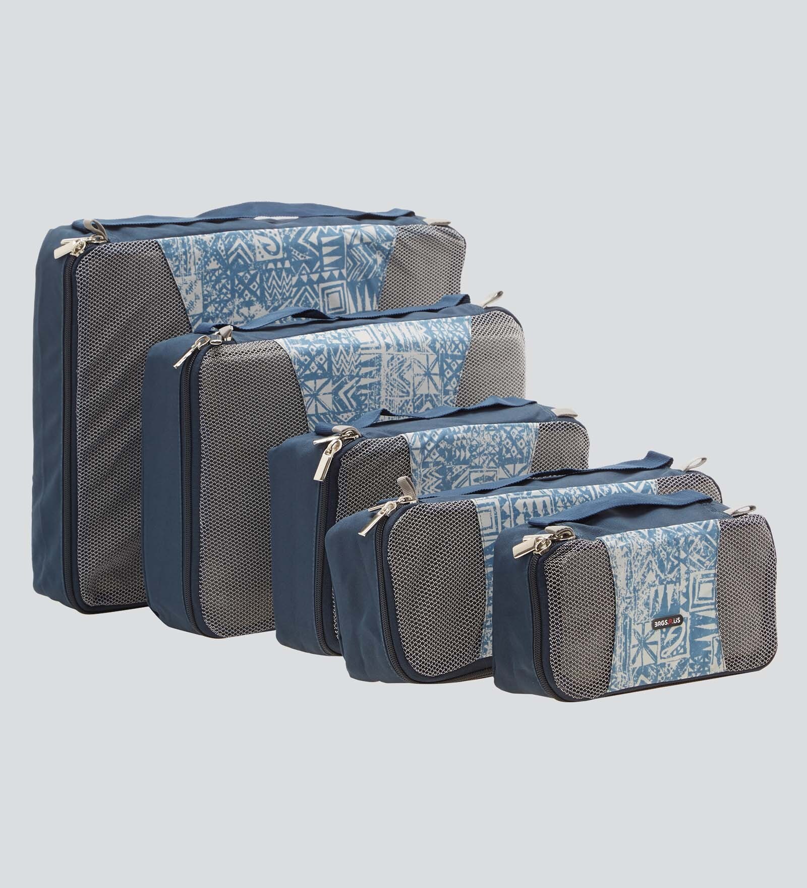Buy Bags R Us Polyester Blue Packing Cubes Set of 5,13 Litres Online