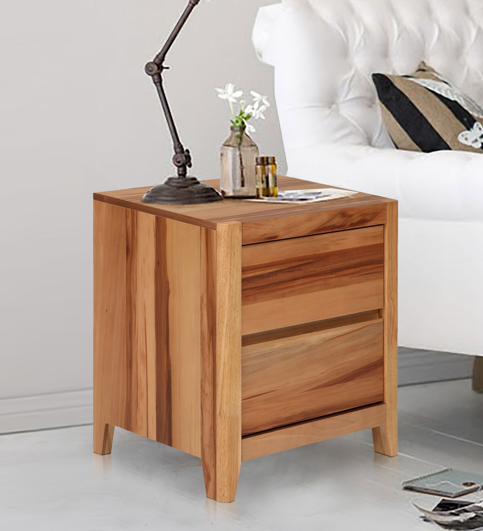 Bahamas Bedside Table In Light Brown Finish