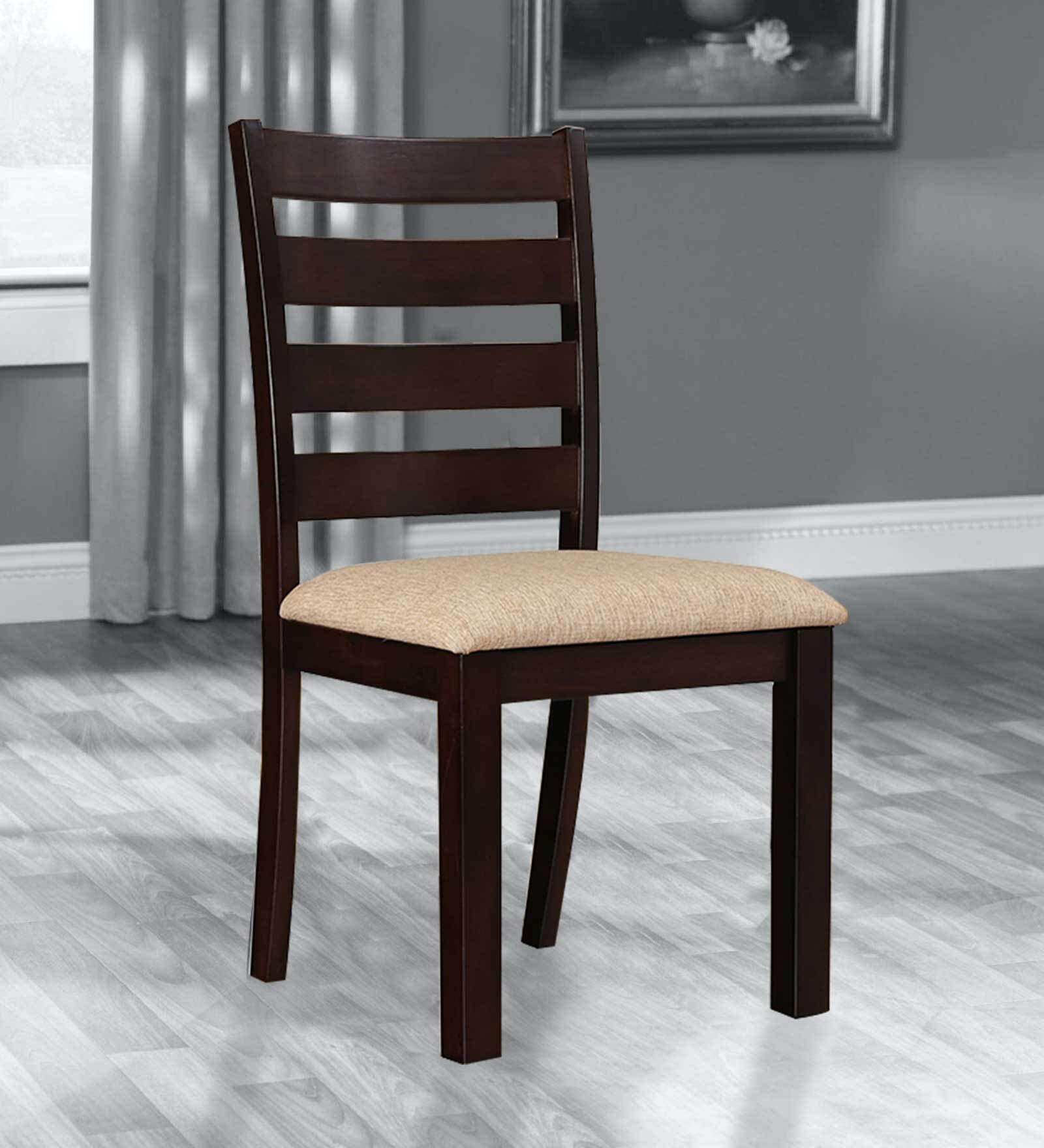 Bahubali Solid Wood Dining Chair in Brown Finish (Set Of 2)