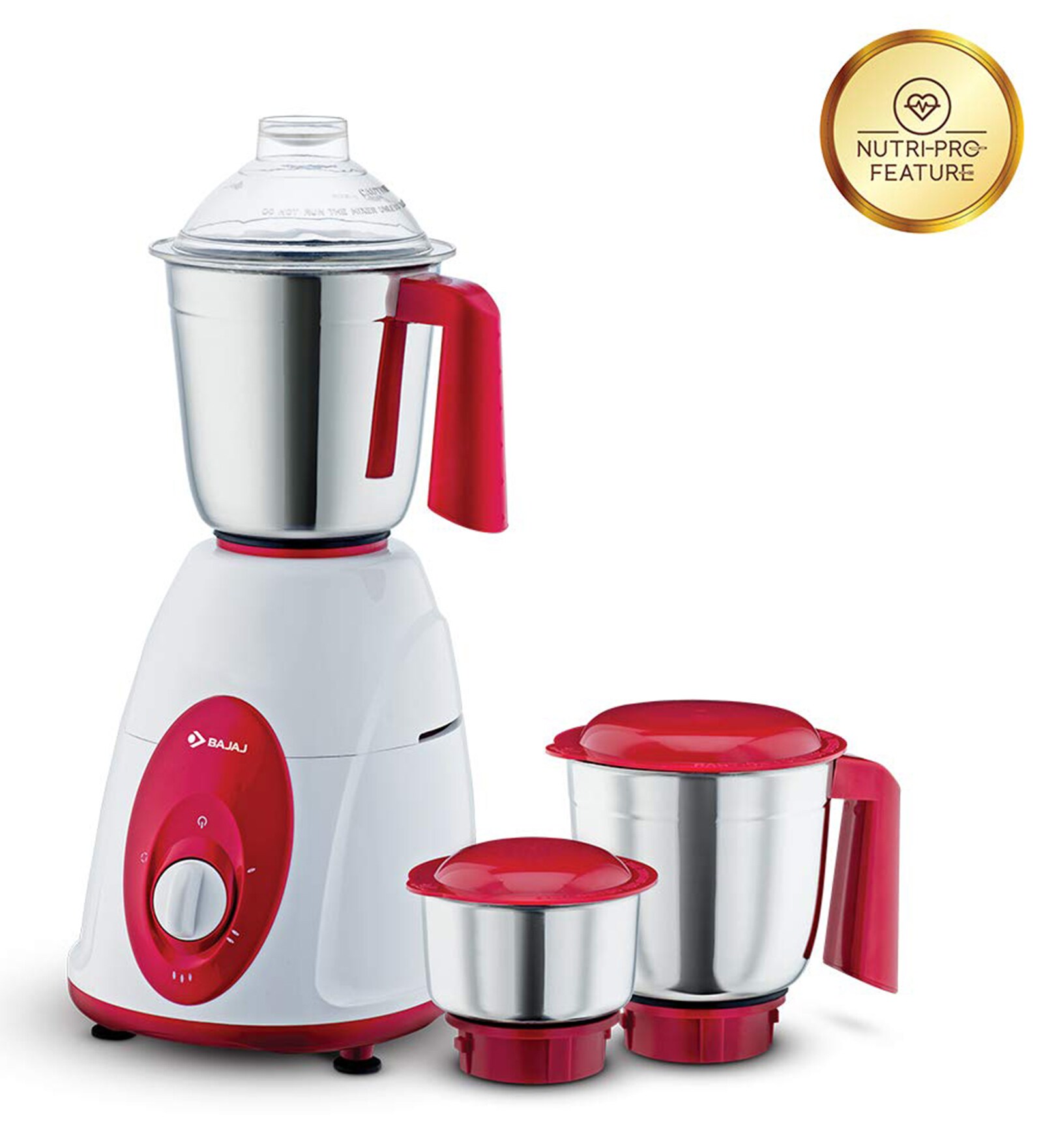 Bajaj Classic 750-Watt Mixer Grinder with 3 Jars (White and Maroon). Bajaj Classic 750-Watt Mixer Grinder with 3 Jars (White and Maroon).