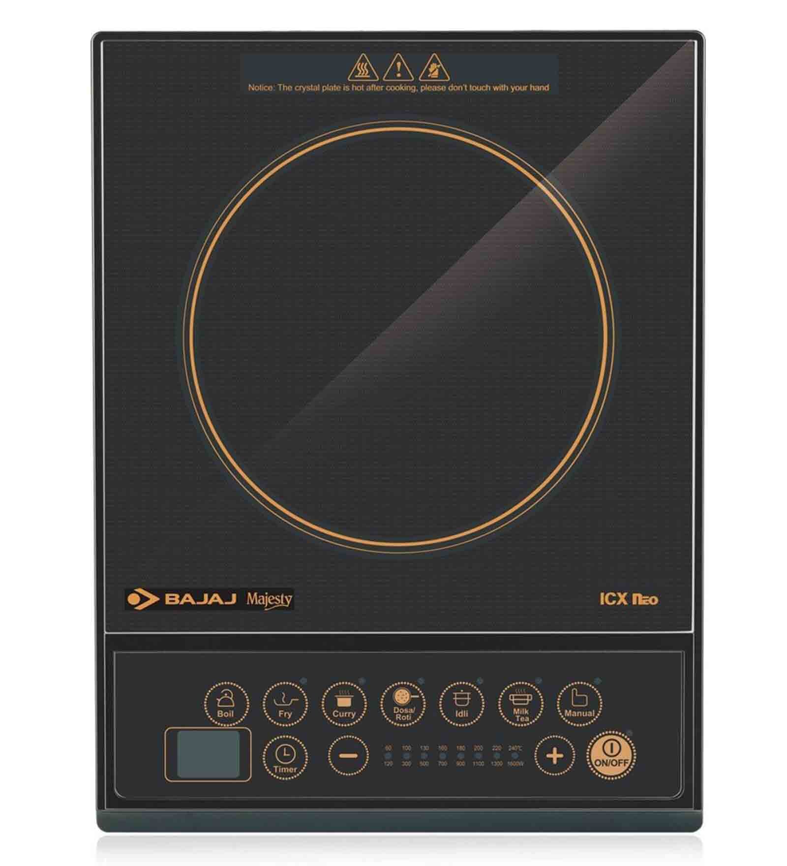 Buy Bajaj Majesty ICX Neo Induction Cooktop 1600 Watt in Black Colour ...