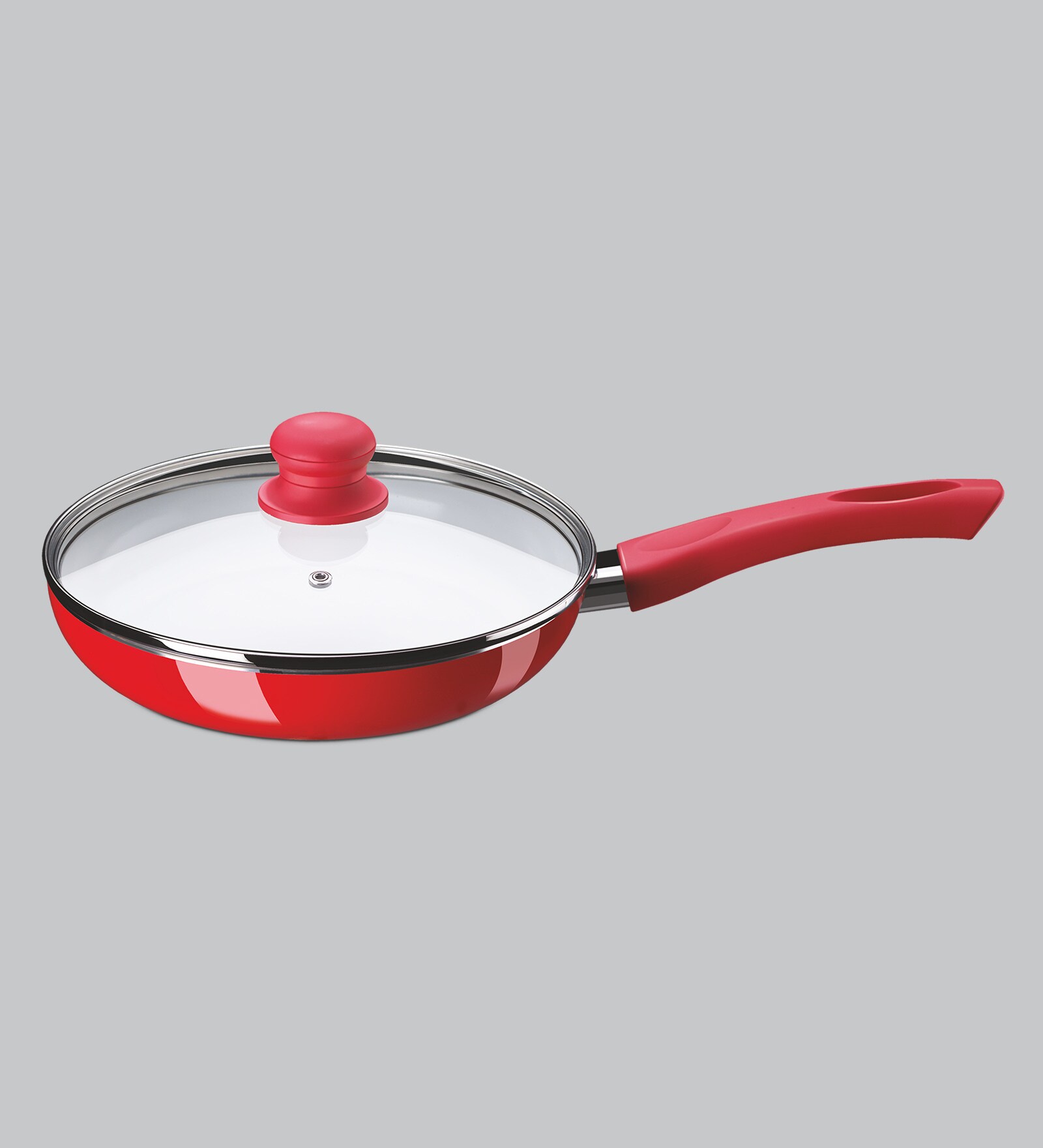 Bajaj Red Ceramic Coated Fry Pan ,240 mm