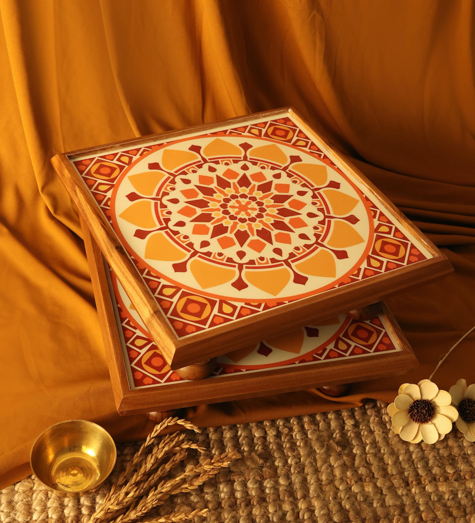 Yellow Teak Wood Bajot