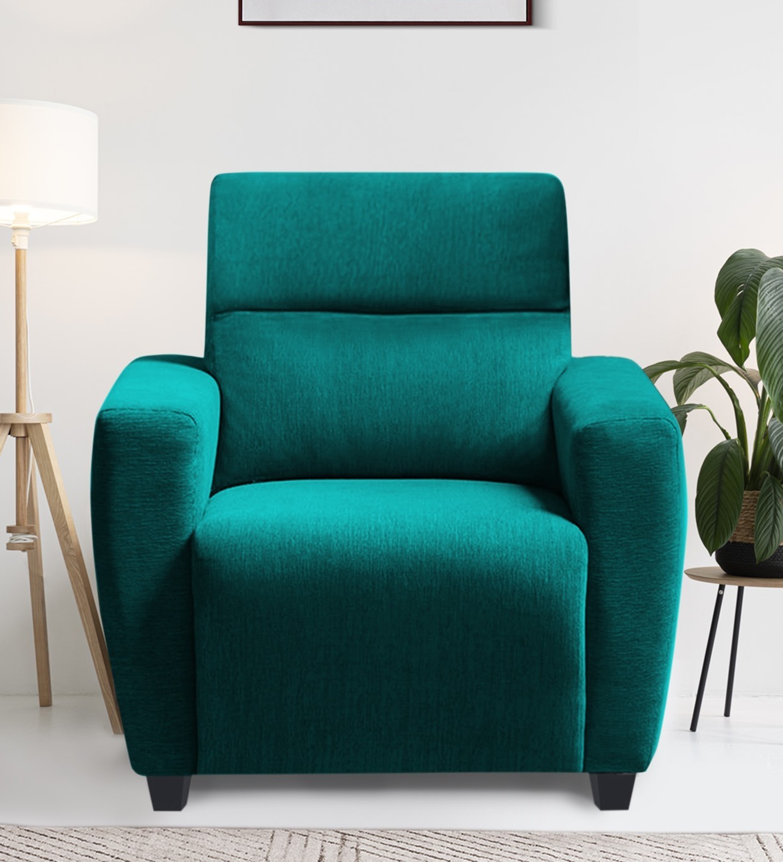 Bakadi Fabric 1 Seater Sofa in Sea Green Colour