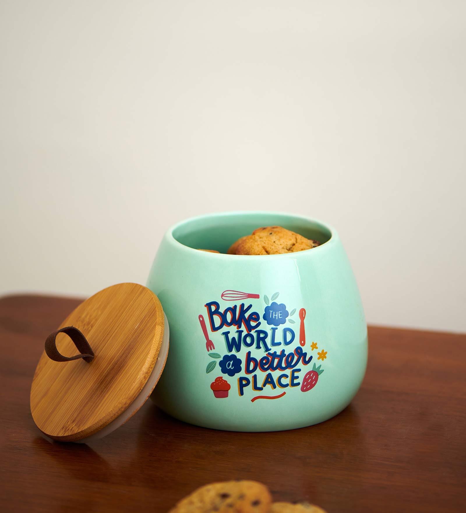 Bake The World Better Place Mint Mason Jar