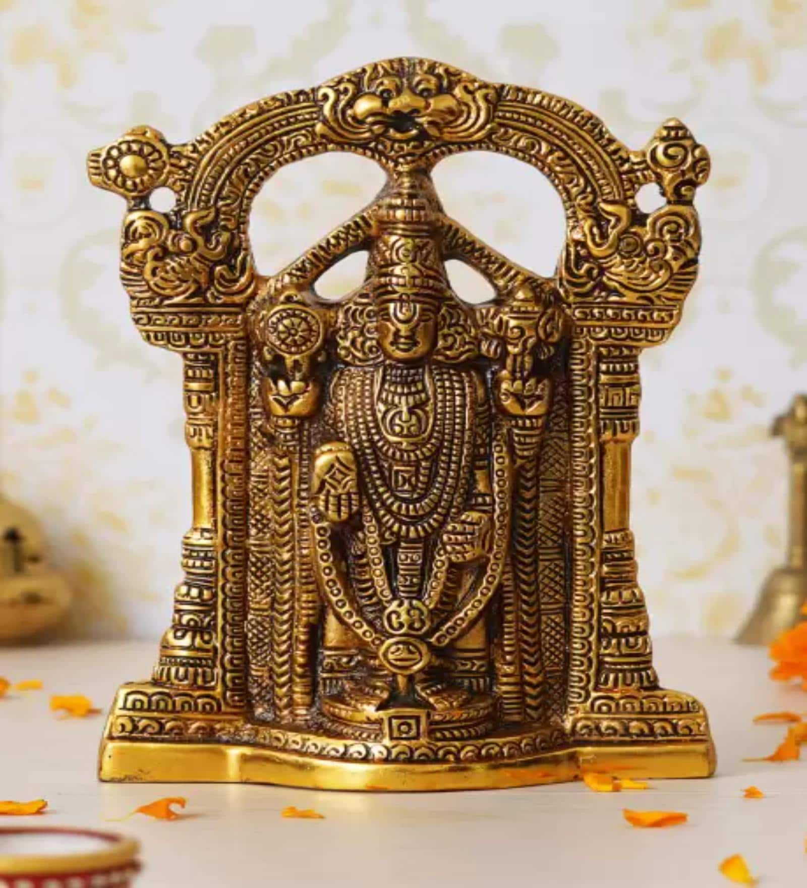Balaji 23.5 cm Resin Religious Idol  (Gold)