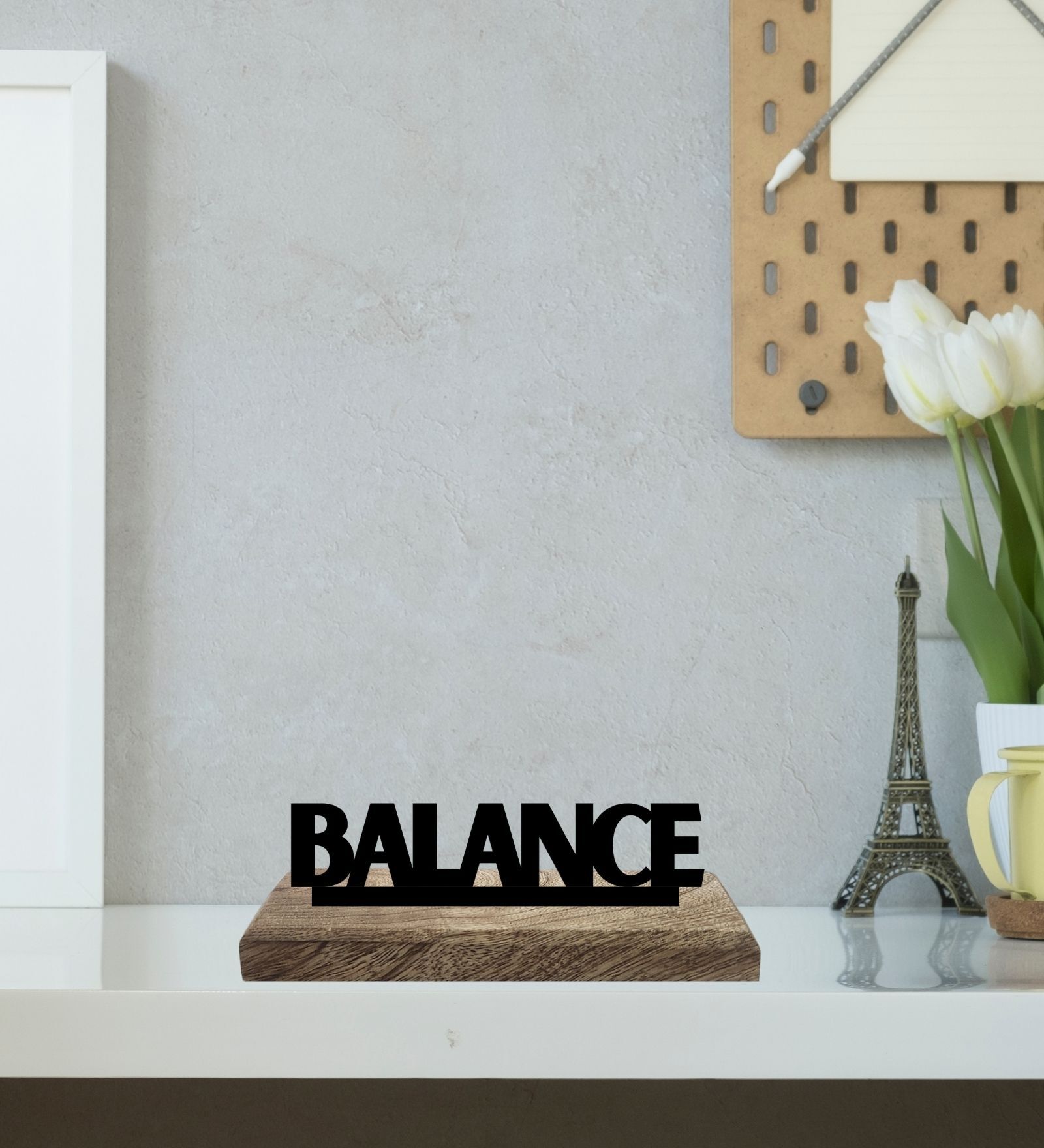 Balance Black Mango Wood & Iron Showpiece