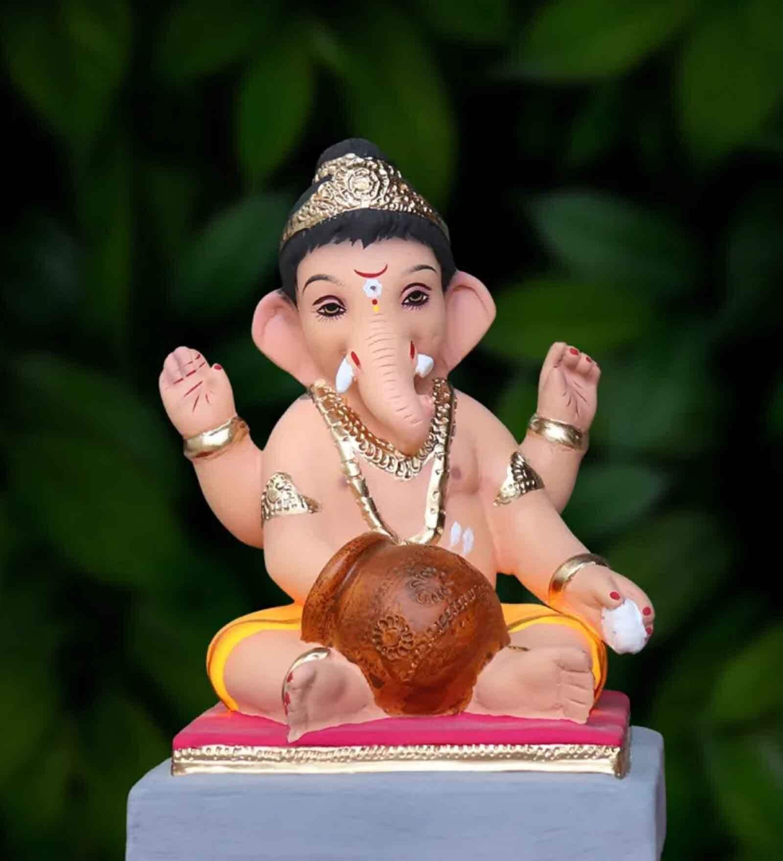 Buy Balganesh Matki Multicolour Clay 12 Inches Eco Friendly Ganesh ...