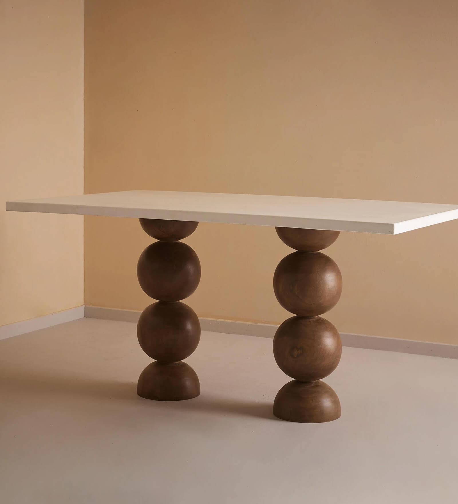 Ball 4 Seater Pack Dining Table In Brown Colour