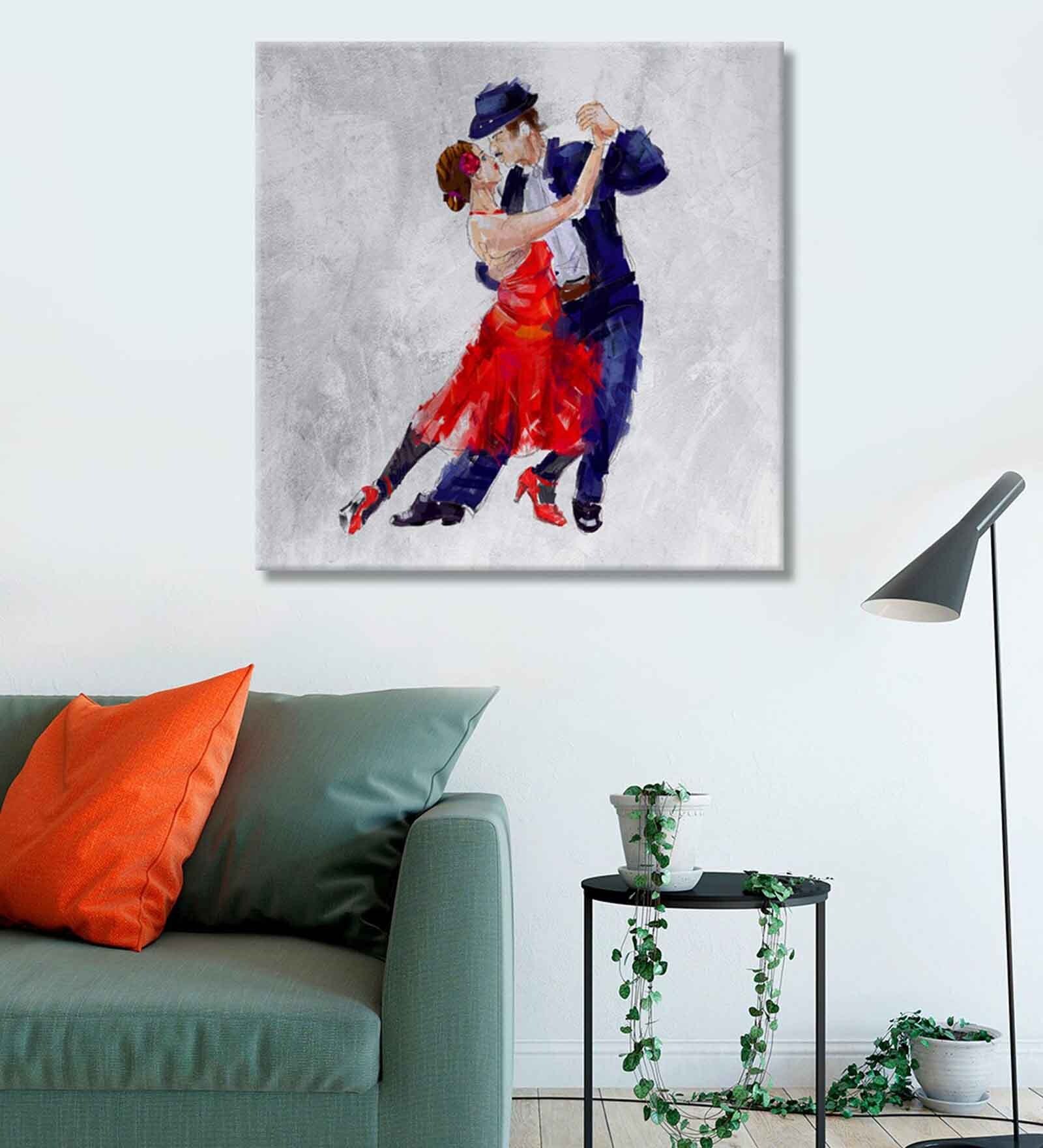 Ballroom Dance With Lovely Couple Canvas Art Print