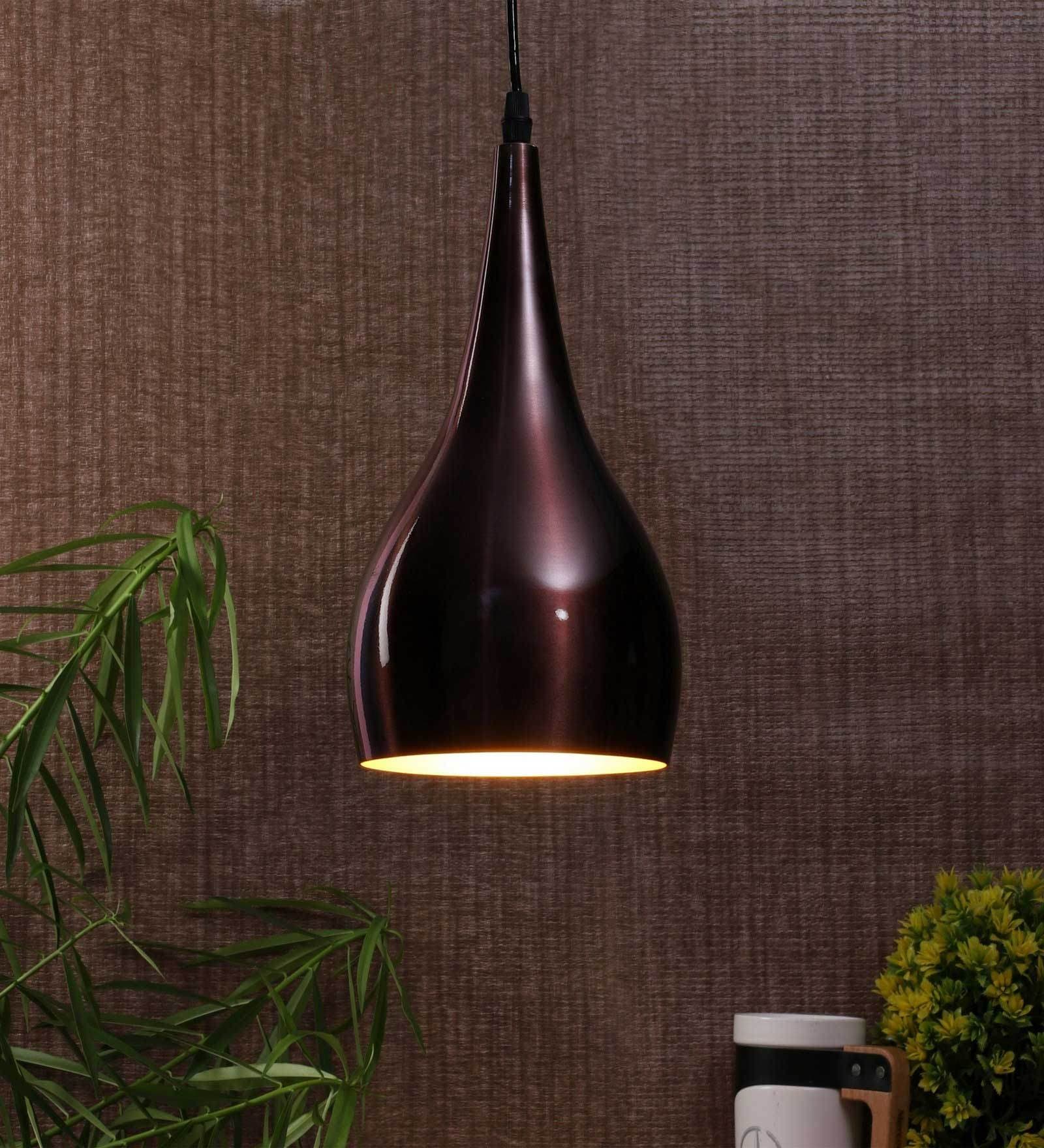 Manila Balon Brown Metal Hanging Light