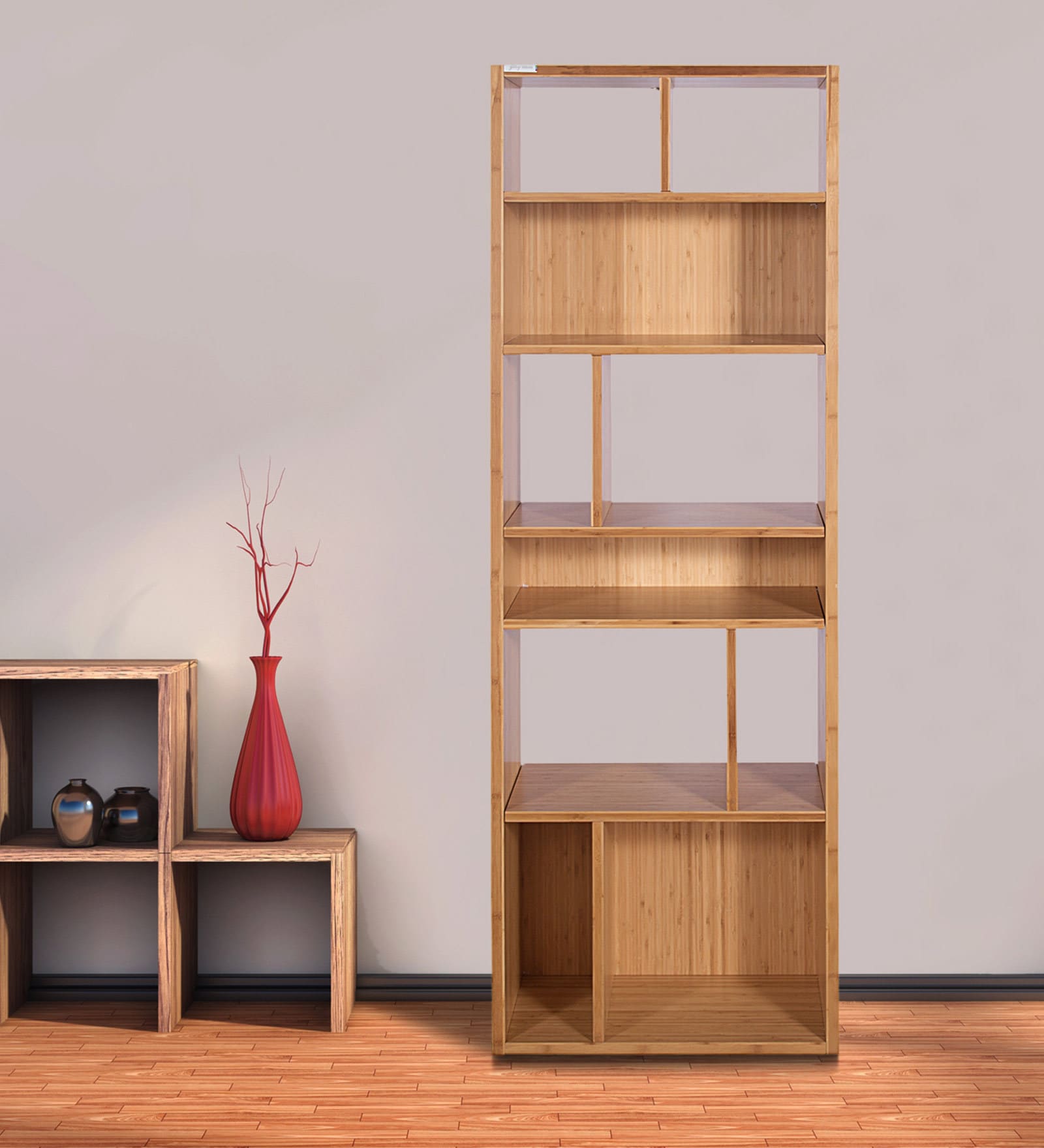 Buy Bamboo Book Shelf in Camel Brown Finish by Godrej Interio Online