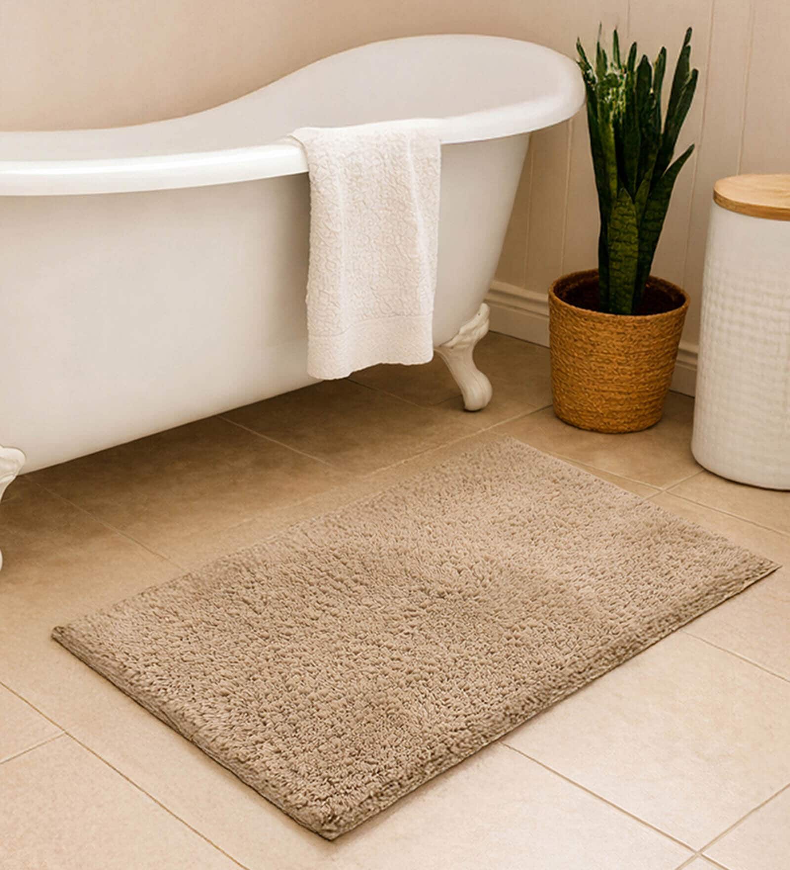 Bamboo Fiber Anti Skid Bathroom Door Mat and Bath Mat for Wet Area Protection