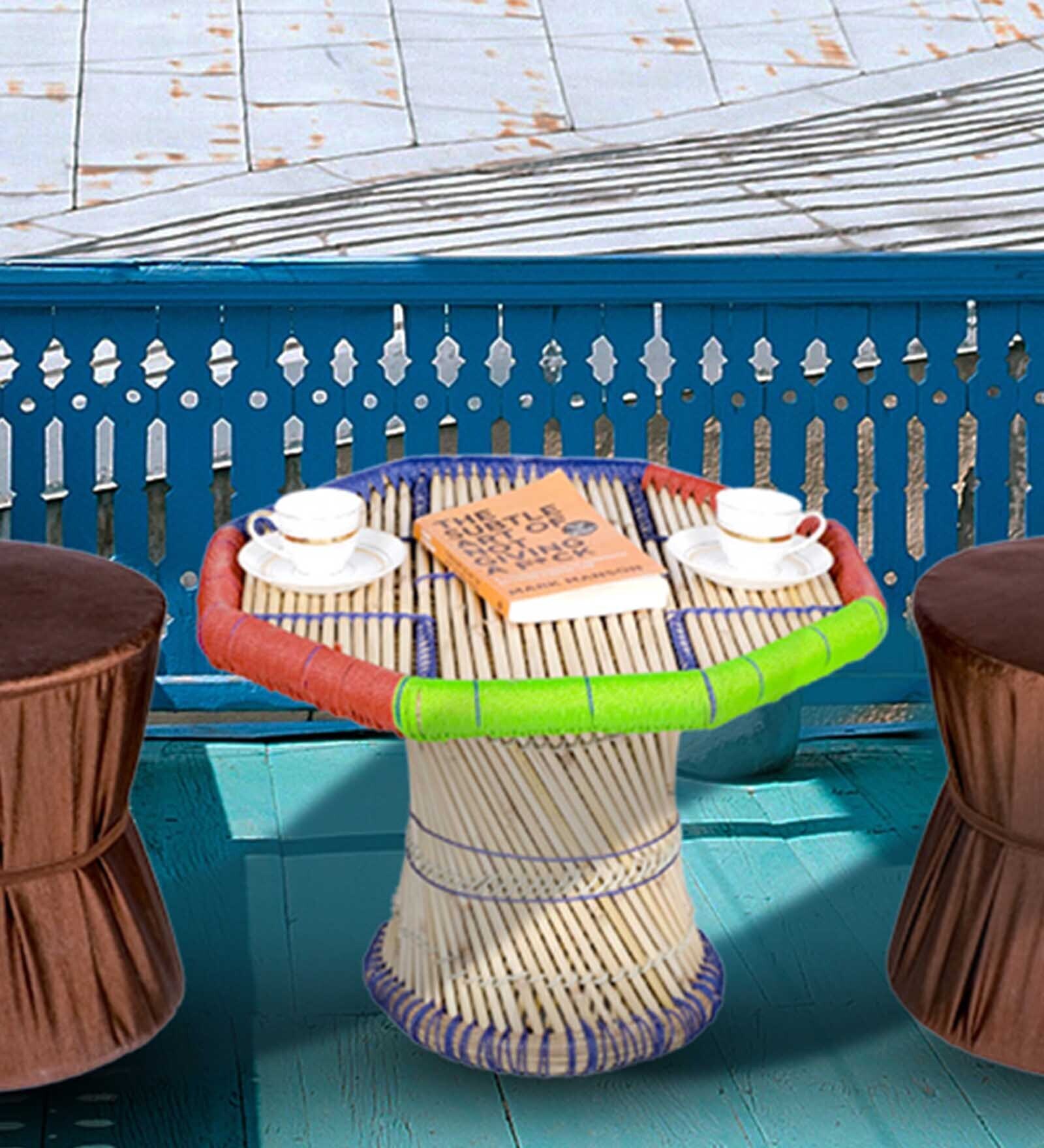 Bamboo Solid Wood Outdoor Coffee Table in Multi Colour