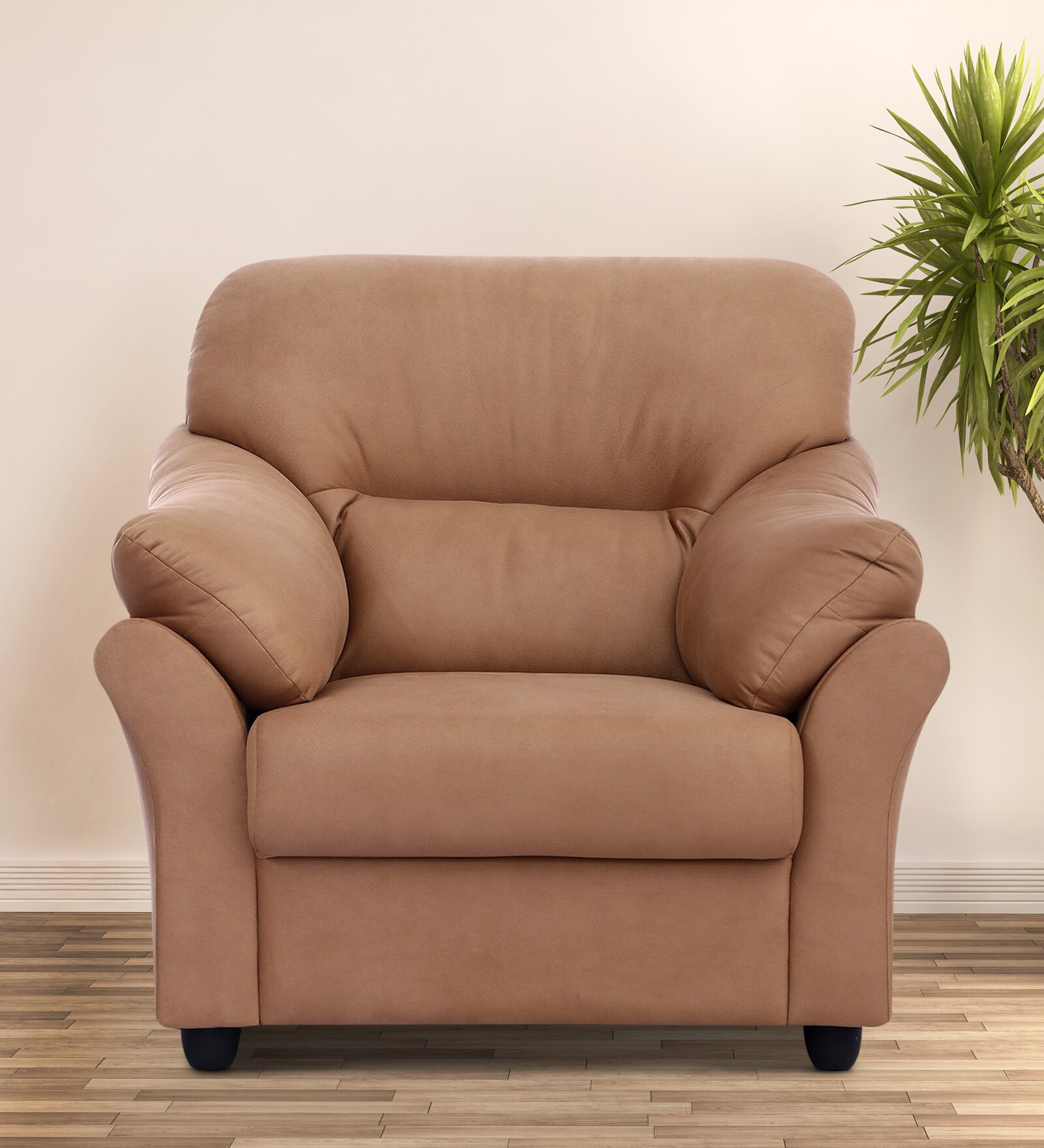 Buy Bangkok One Seater Sofa in Cinnamon Colour by SPNS Online 1