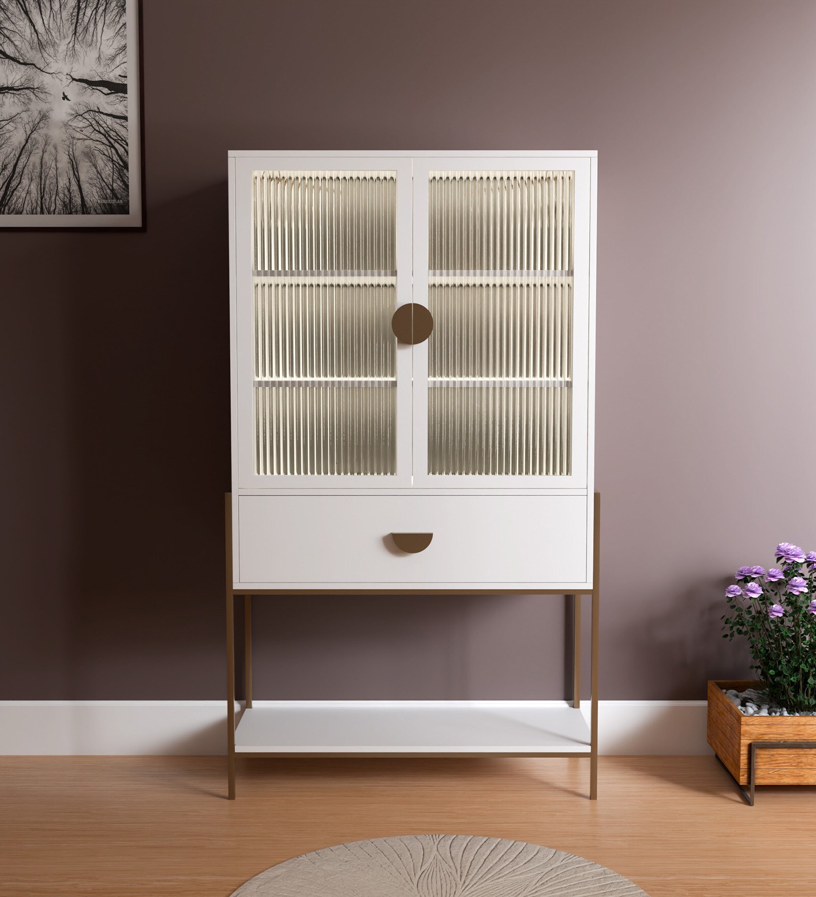 Bar Unit In White Finish