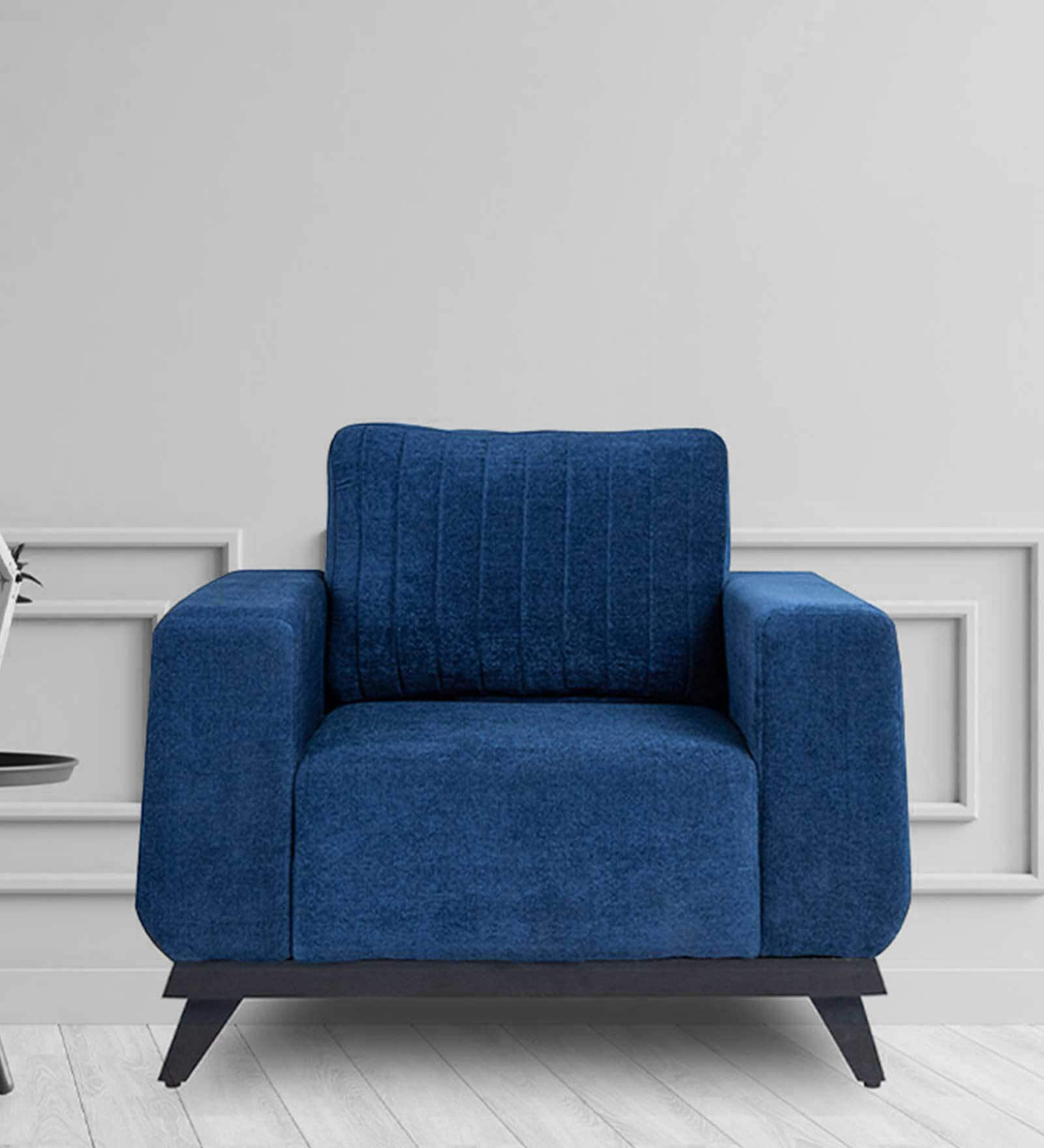 Buy Barcelona Fabric 1 Seater Sofa in Cobalt Blue Colour at 27% OFF by ...