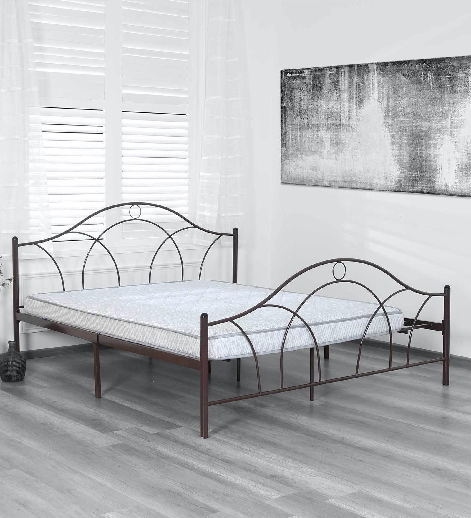Buy Metallika Bari King Size Bed in Wood Brown Finish at 1 OFF by