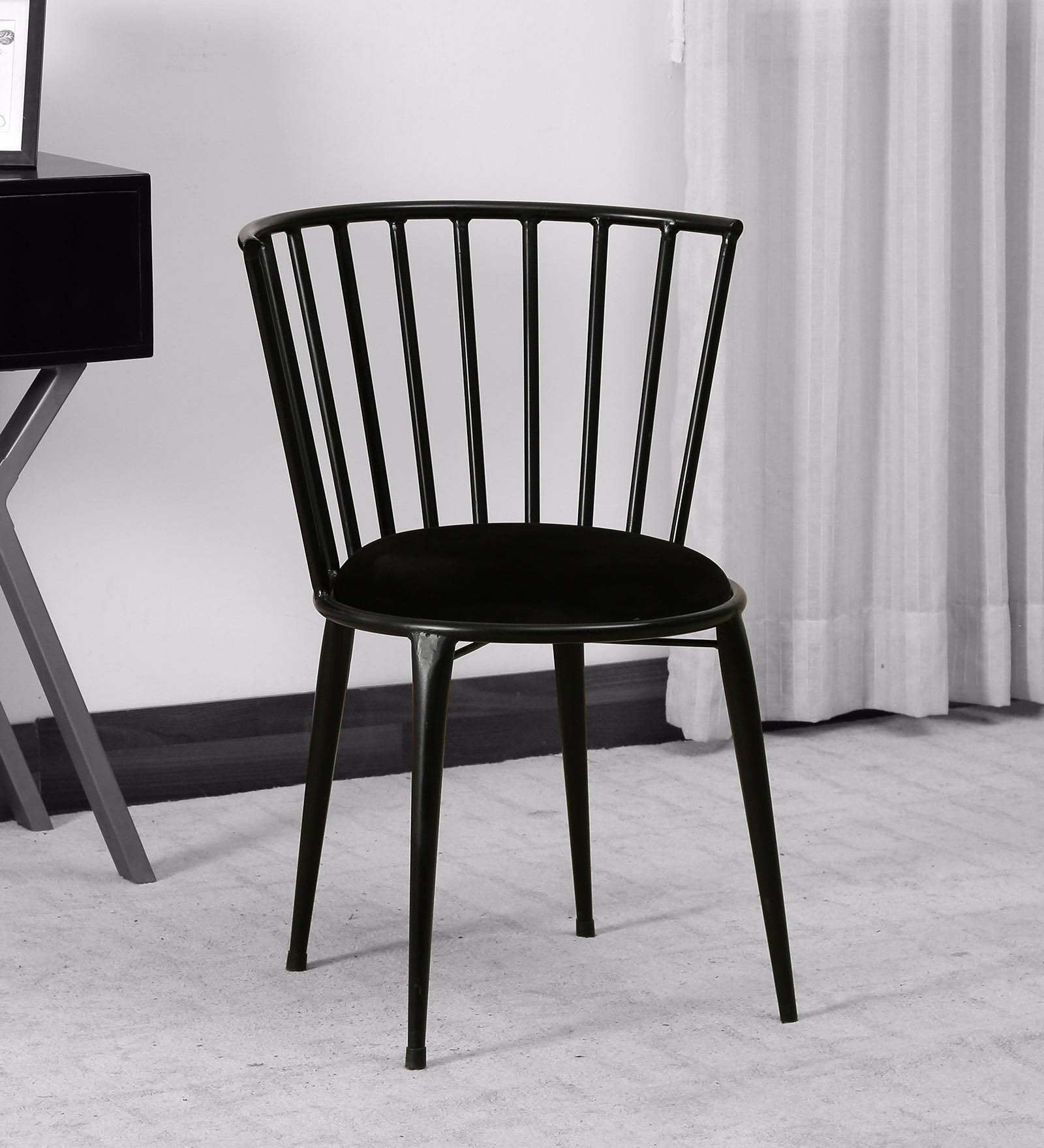 Barnett Metal Cafe Chair in Black Colour